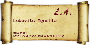 Lebovits Agnella névjegykártya